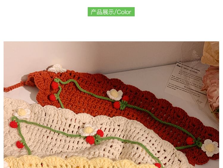 Floral Hair / Bonnet Crochet Hat Tie