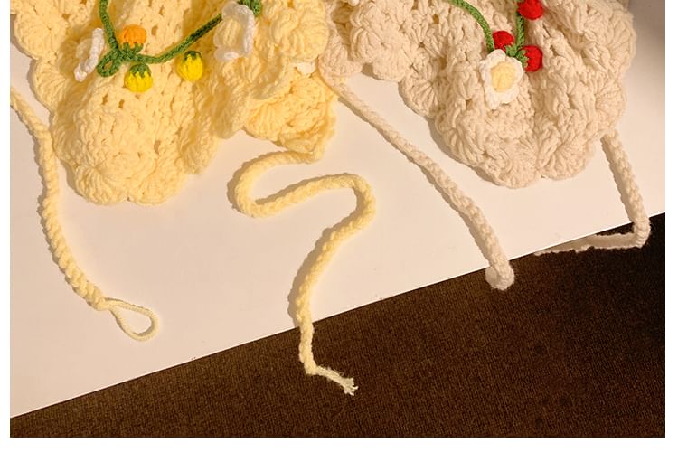 Floral Hair / Bonnet Crochet Hat Tie
