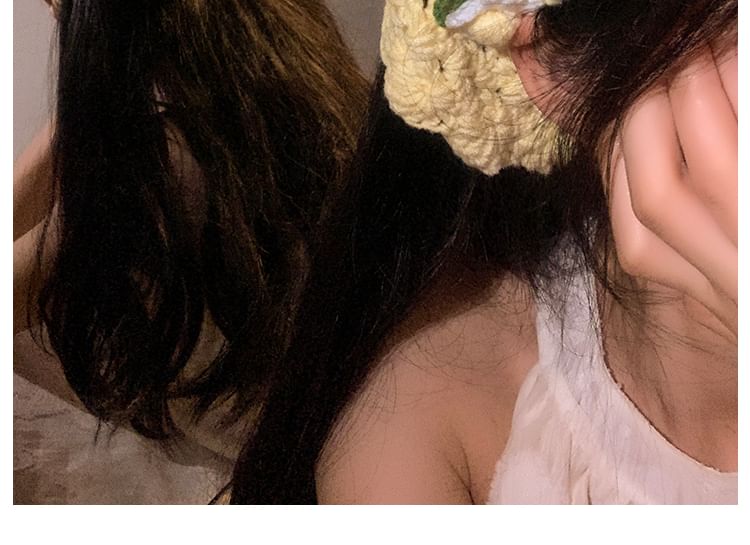 Floral Hair / Bonnet Crochet Hat Tie