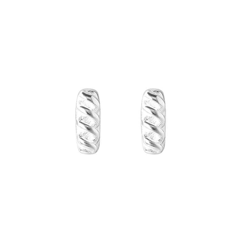 Earring Stud Sterling Baguette Silver