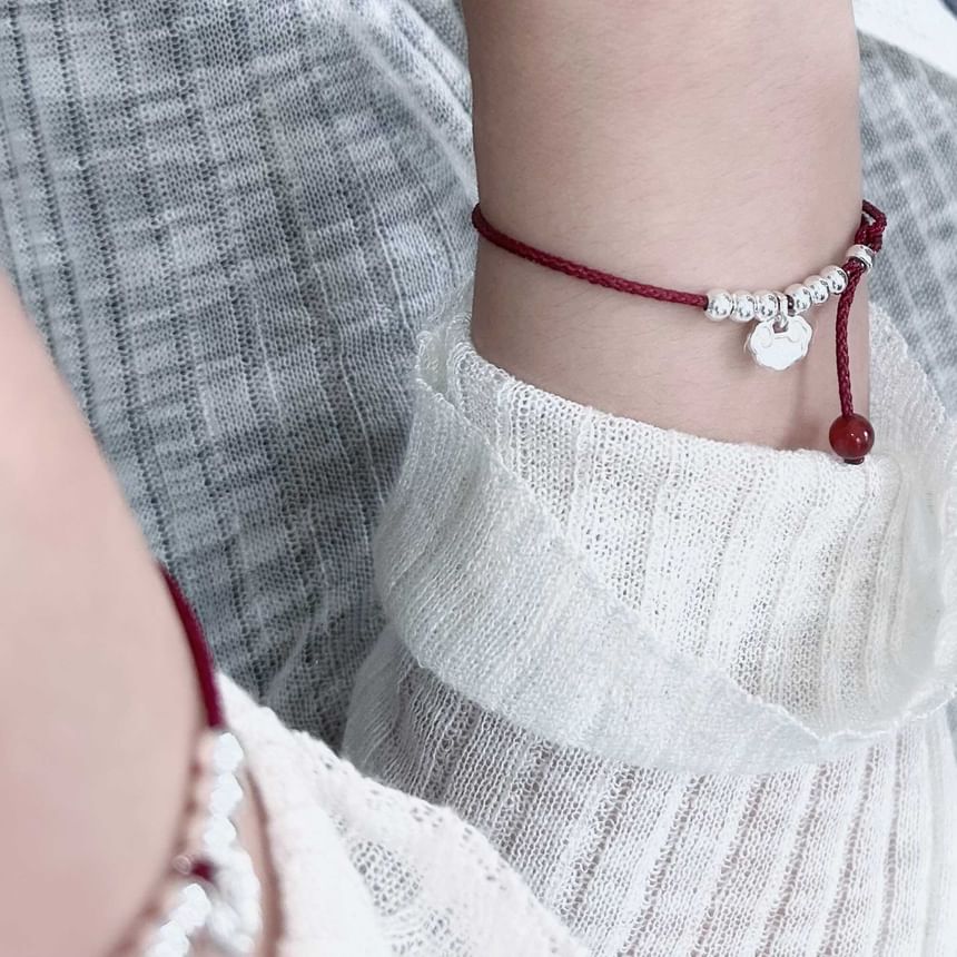 Rope Beaded Anklet Silver / Bracelet