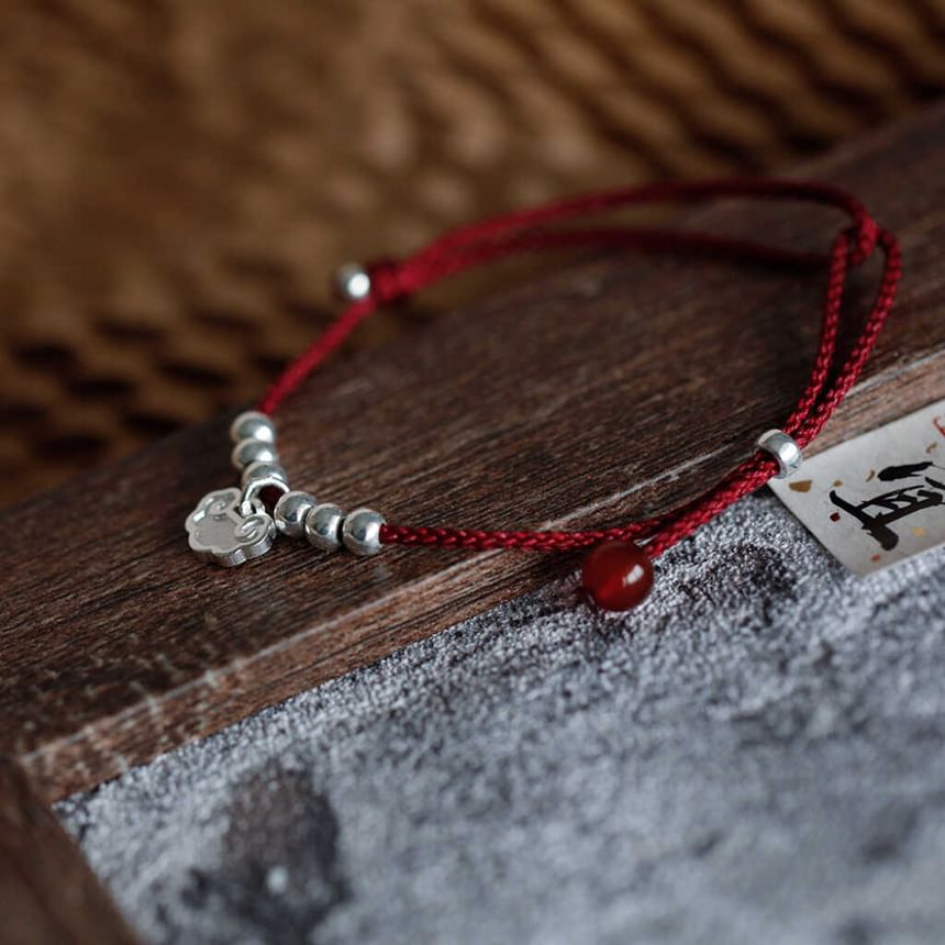 Rope Beaded Anklet Silver / Bracelet