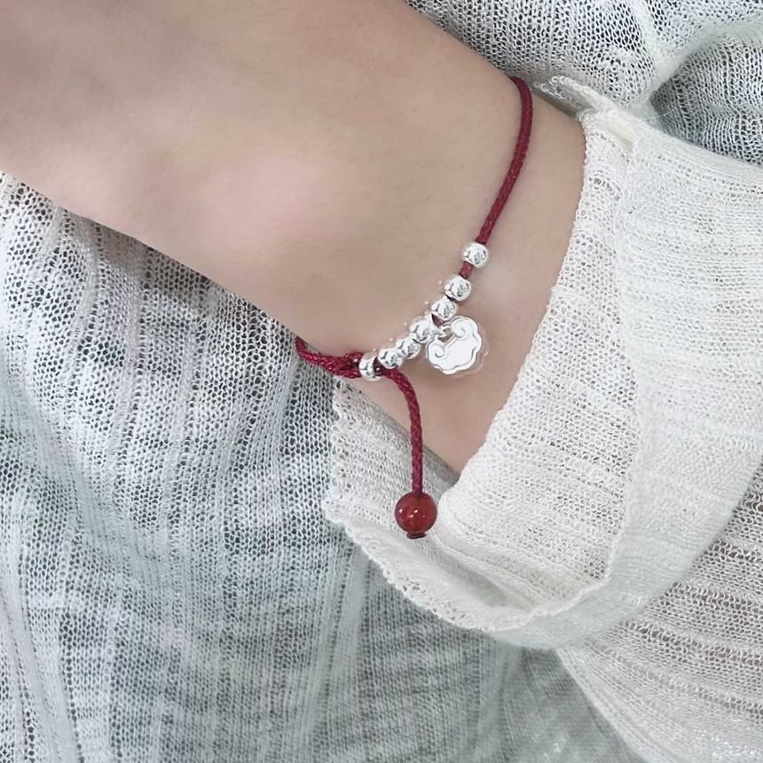 Rope Beaded Anklet Silver / Bracelet