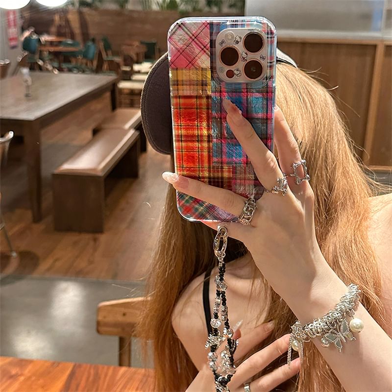 Case Plaid Phone Holographic