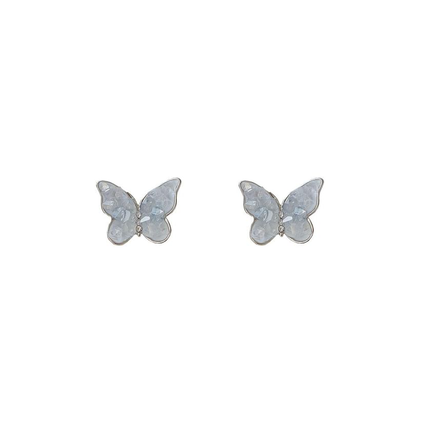 Stud Crystal Ear Faux Butterfly Earring Clip-On /