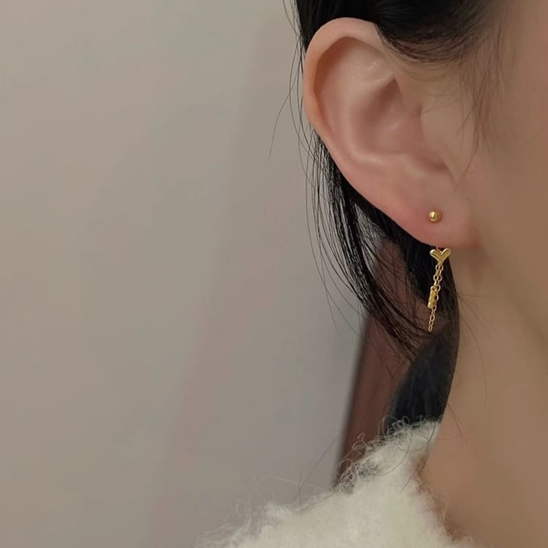 Alloy Heart Earring Threader