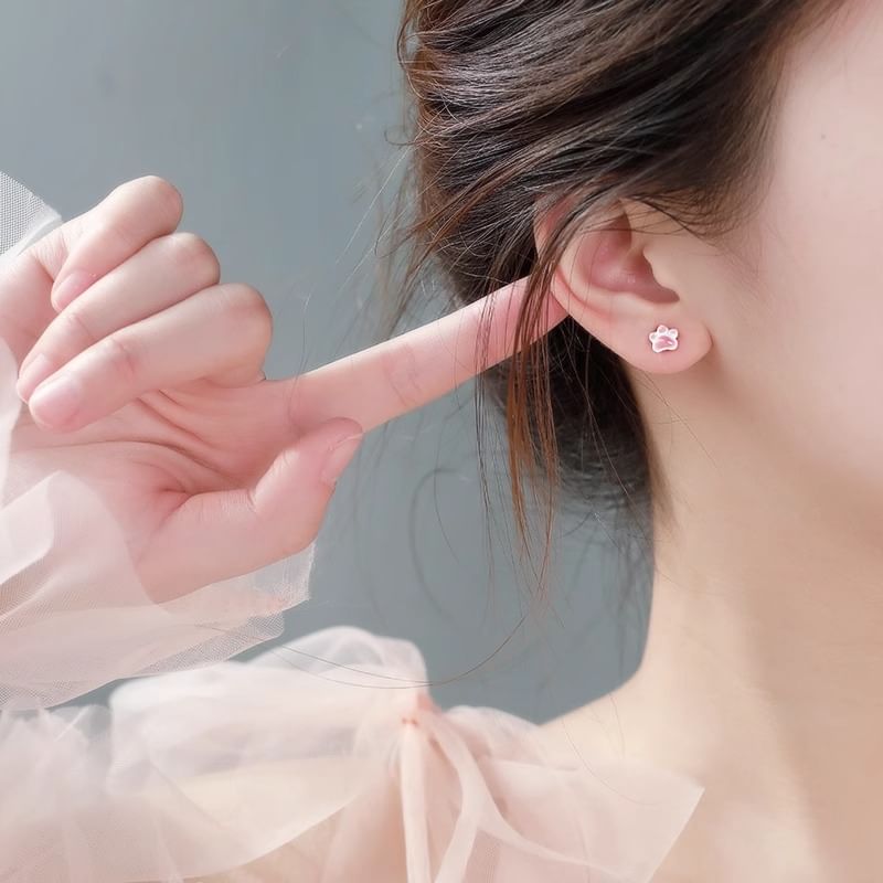 Cat Ceramic Paw Earrings