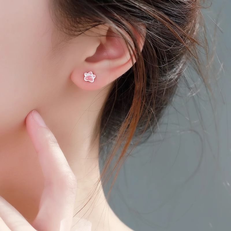 Cat Ceramic Paw Earrings