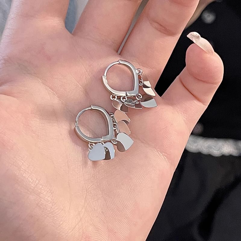 Drop Earring Alloy Heart