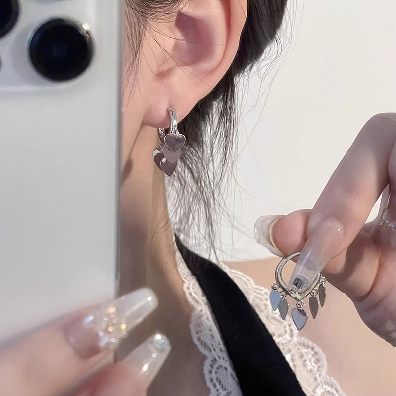 Drop Earring Alloy Heart
