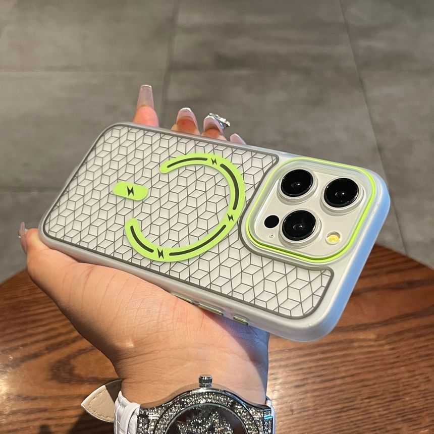 Phone MagSafe) Case with Geometric (Compatible Magnetic