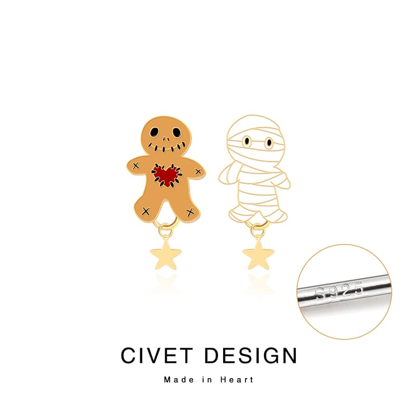 Ear / Cartoon Halloween Asymmetrical Earring Stud Sterling Silver Cuff