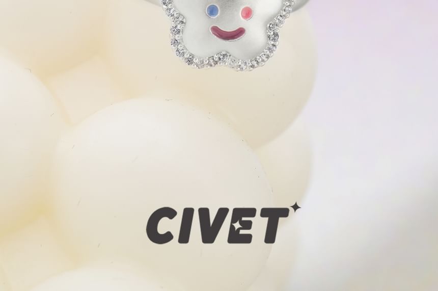 Open Flower Face Smiley Ring