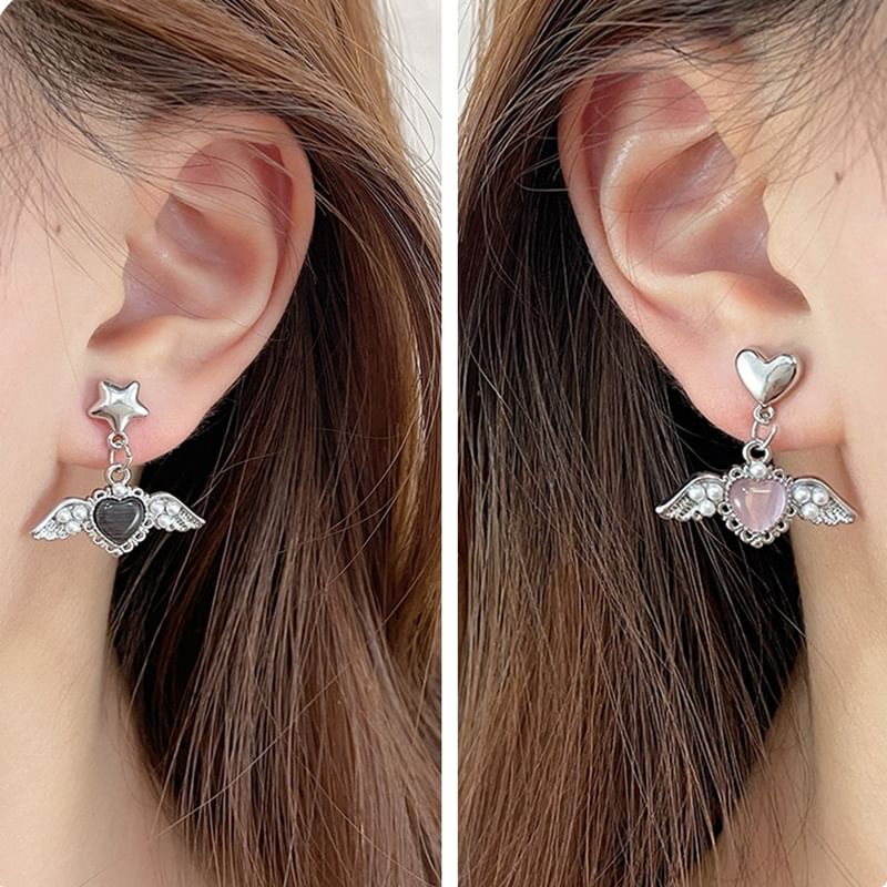 Clip-On Gemstone / Earring Heart Drop