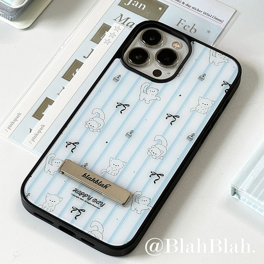 Handyhülle mit Katzen-Print und Standfunktion