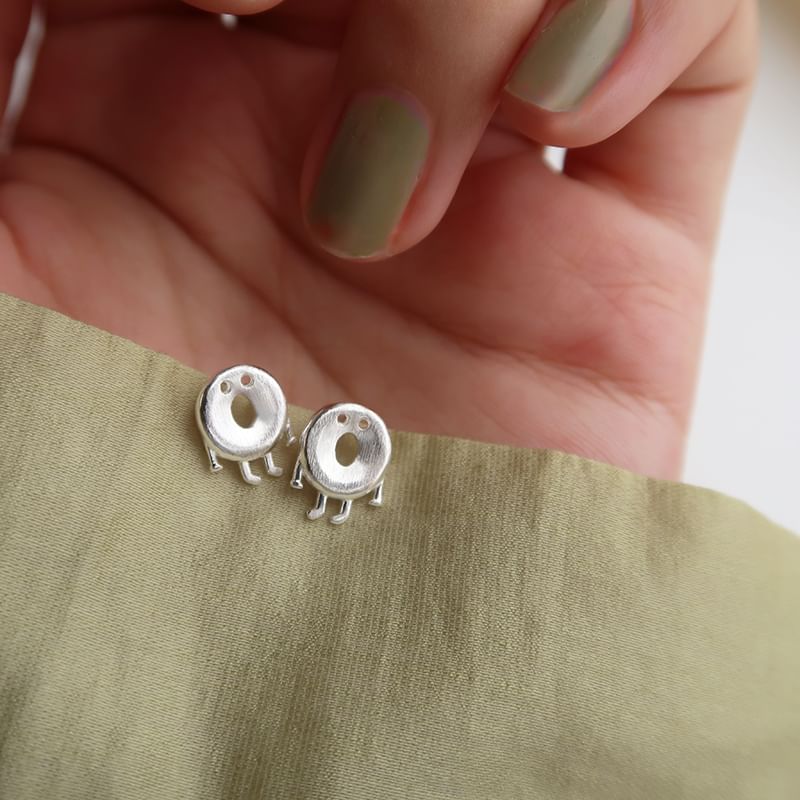 Stud Silver Sterling Earring 925 Cartoon