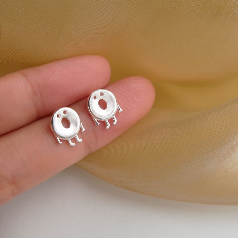 Stud Silver Sterling Earring 925 Cartoon