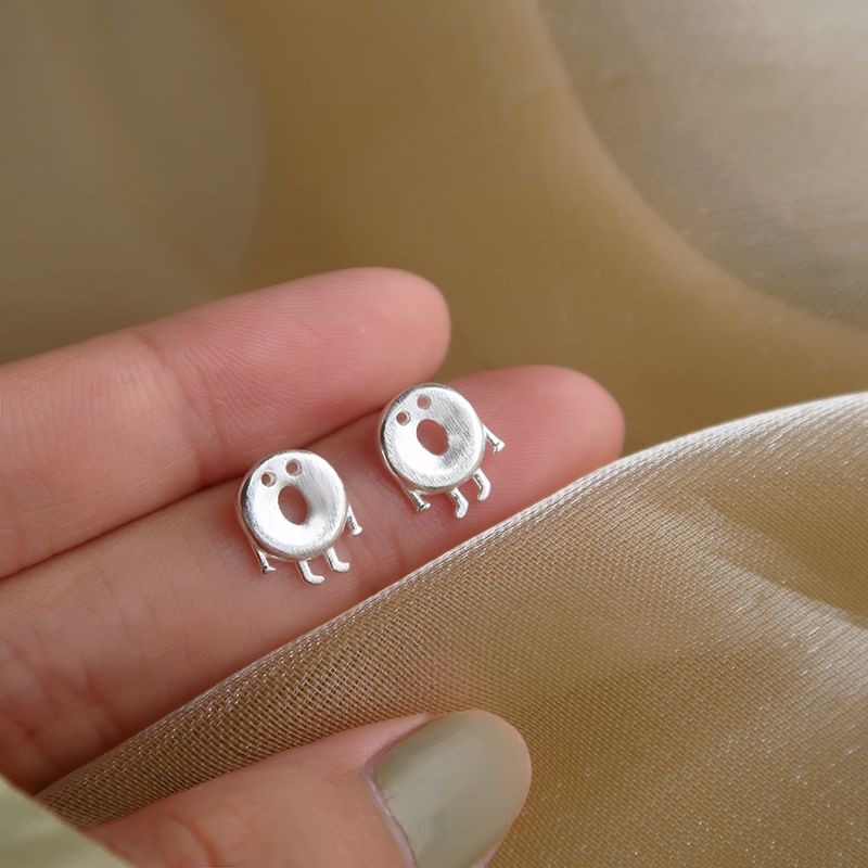 Stud Silver Sterling Earring 925 Cartoon