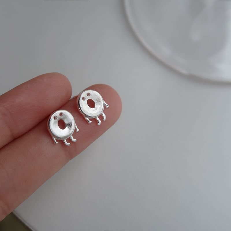 Stud Silver Sterling Earring 925 Cartoon