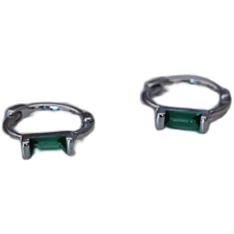 Huggie Sterling 925 Rhinestone Earring Silver