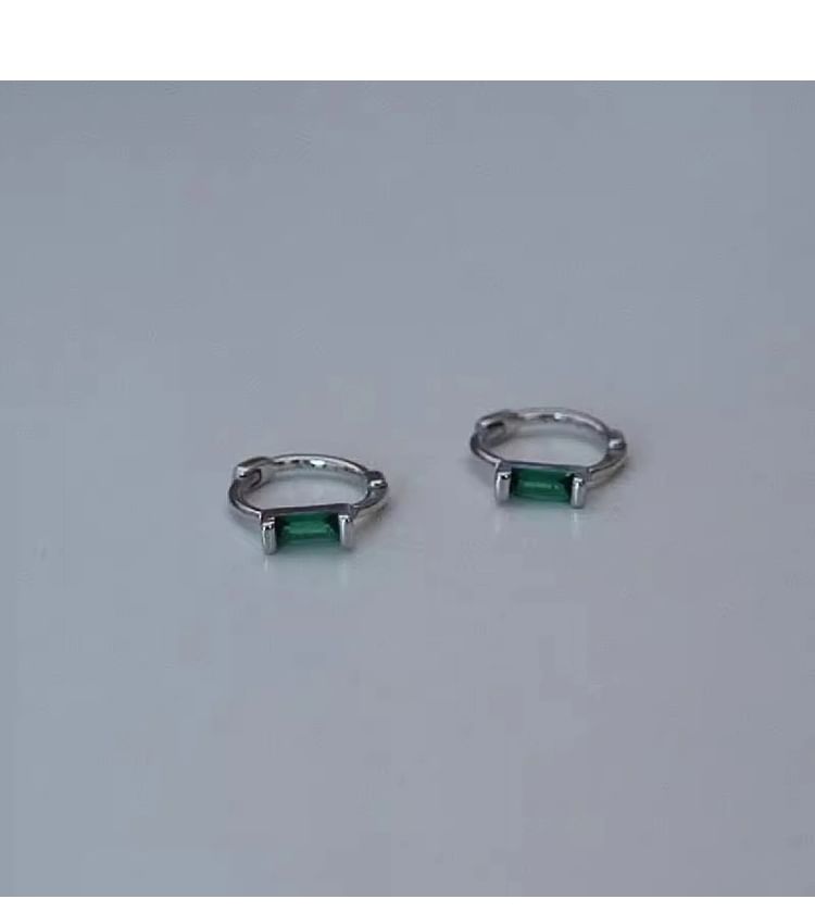 Huggie Sterling 925 Rhinestone Earring Silver