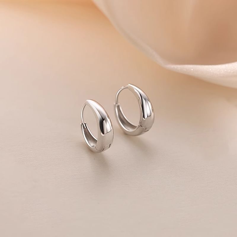 925 Sterling Earring Hoop Silver Glossy