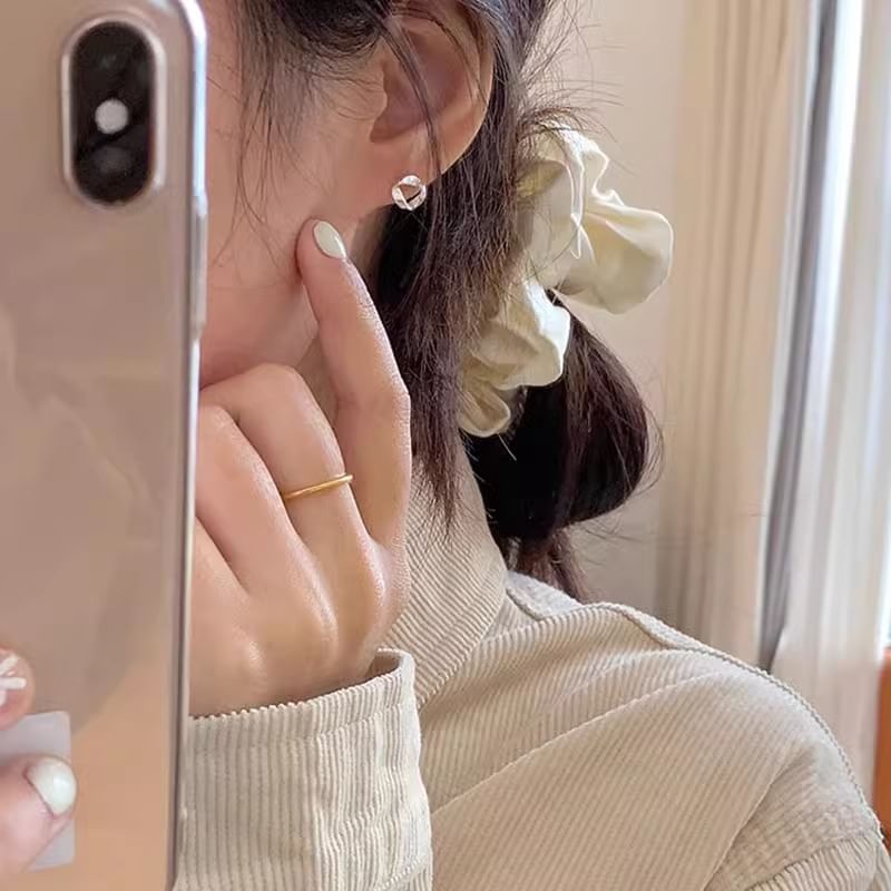 Barbell Twisted Sterling 925 Silver Earring