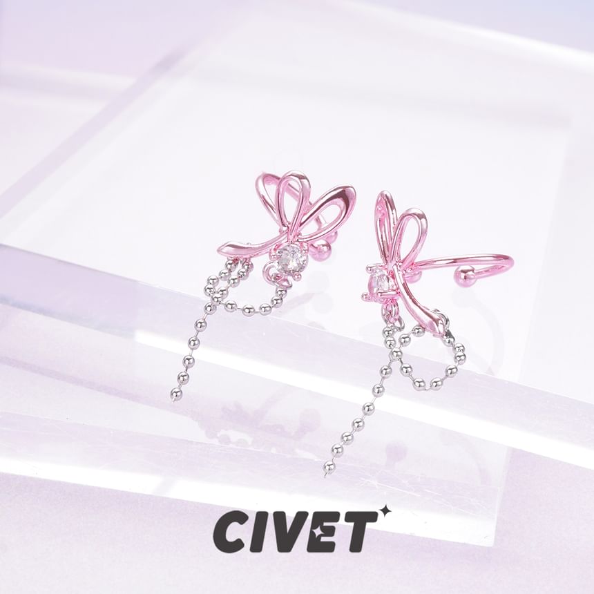 Dangle Rhinestone Alloy Earring Knot