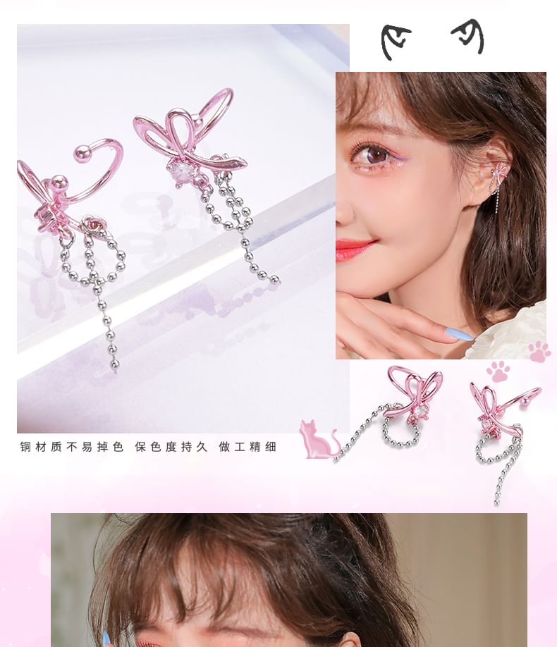 Dangle Rhinestone Alloy Earring Knot