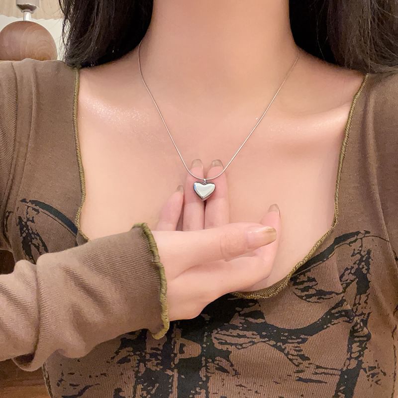 Heart Necklace Braded Set Layered /