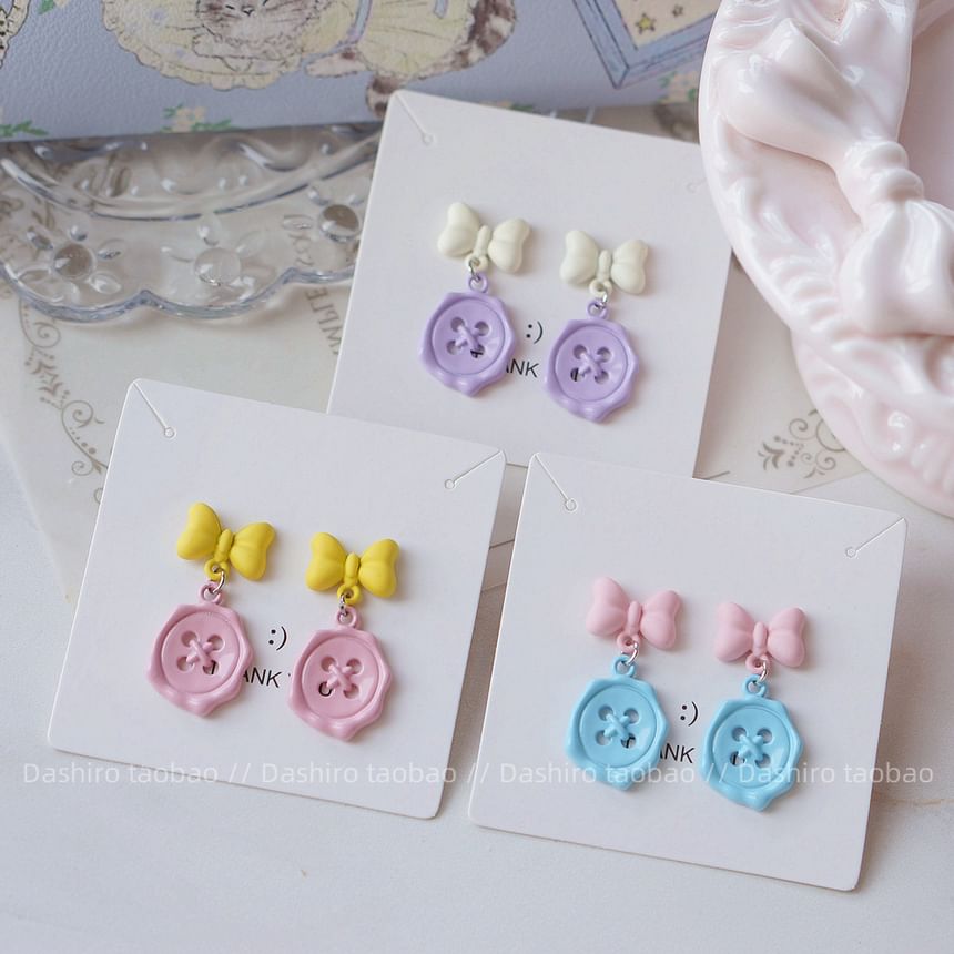 Earring Button / Bow Drop Clip-On