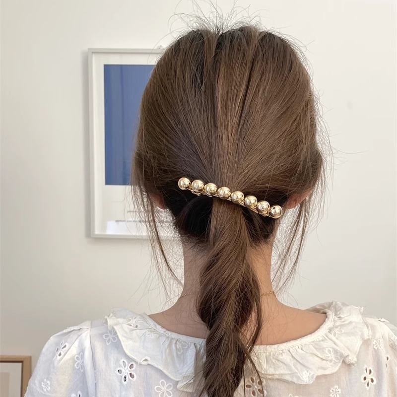 Polished Hair Bead Alloy Clip