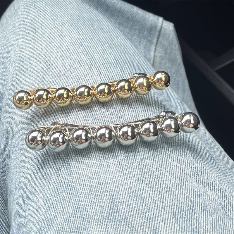 Polished Hair Bead Alloy Clip