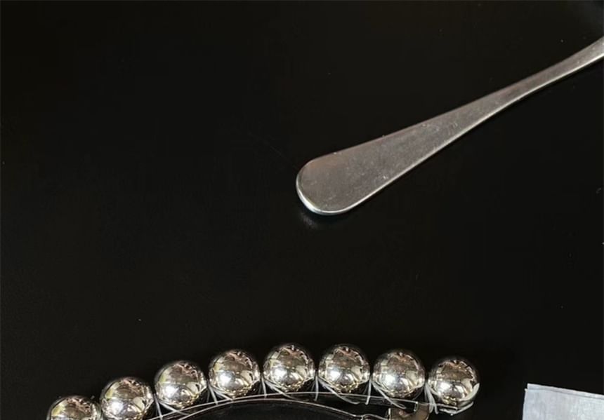 Polished Hair Bead Alloy Clip