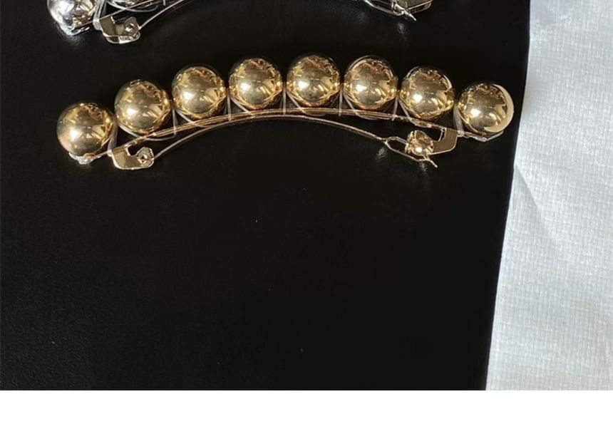 Polished Hair Bead Alloy Clip