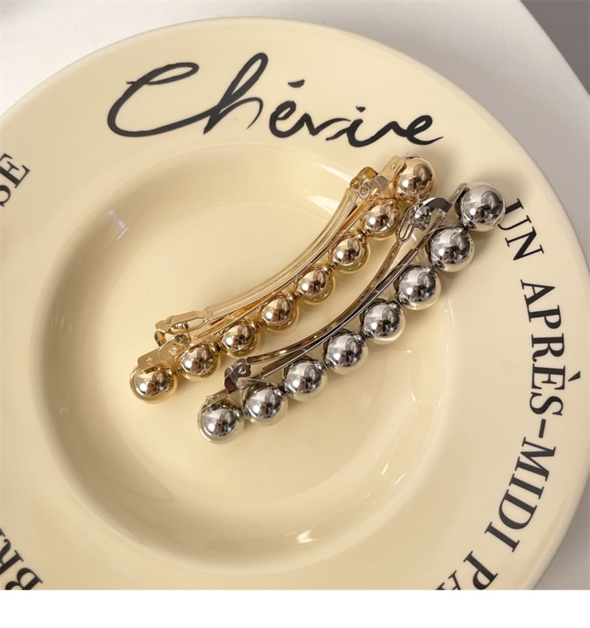Polished Hair Bead Alloy Clip
