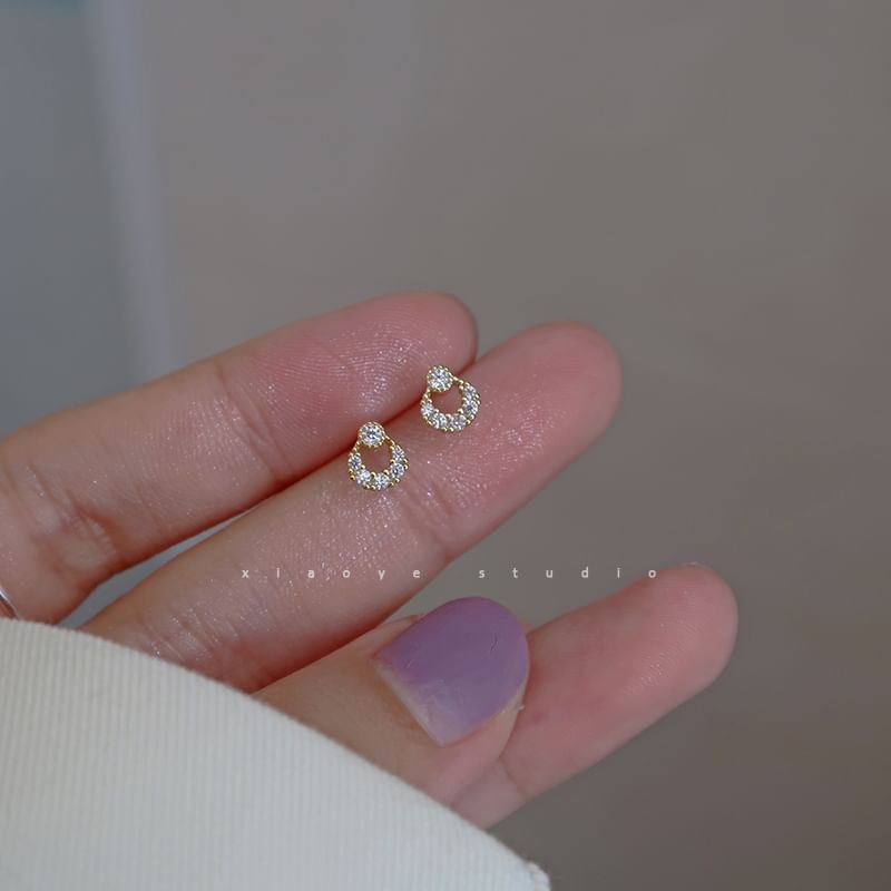 Rhinestone Sterling Earring Stud S925 Silver