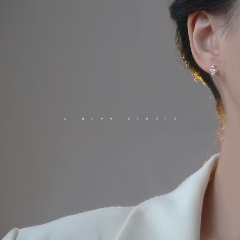 Stud S925 Faux Earring Sterling Silver Pearl