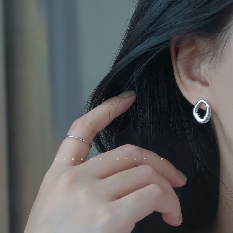 Silver S925 Stud Irregular Earring Sterling