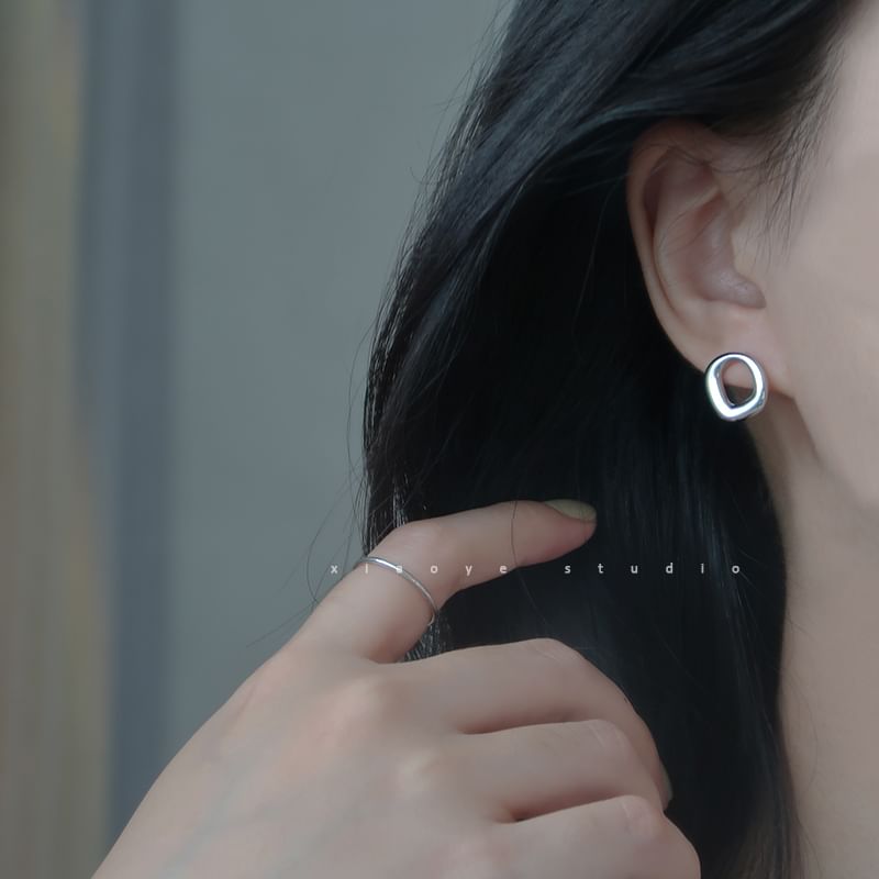 Silver S925 Stud Irregular Earring Sterling