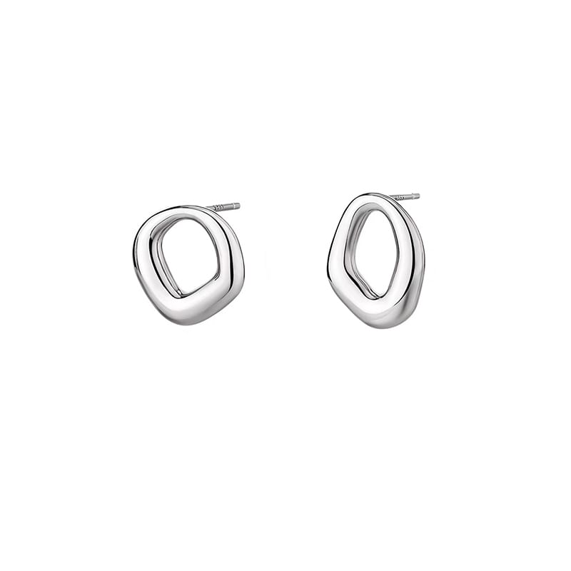 Silver S925 Stud Irregular Earring Sterling