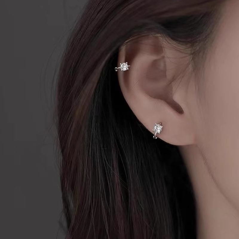Huggie Alloy Rhinestone Earring