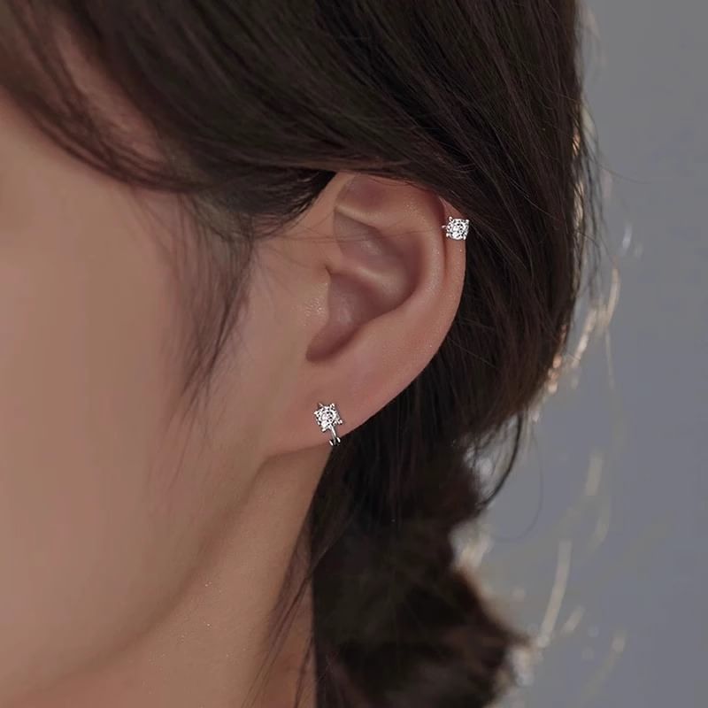 Huggie Alloy Rhinestone Earring