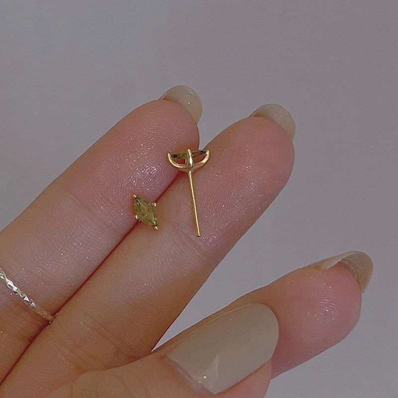 Rhinestone Earring Stud Alloy