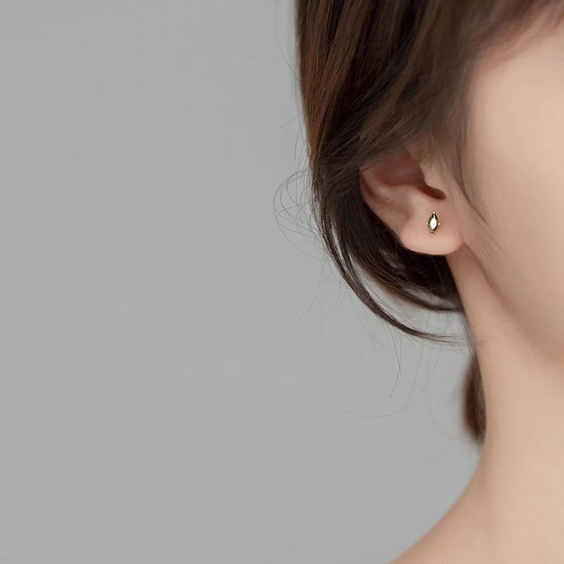 Rhinestone Earring Stud Alloy