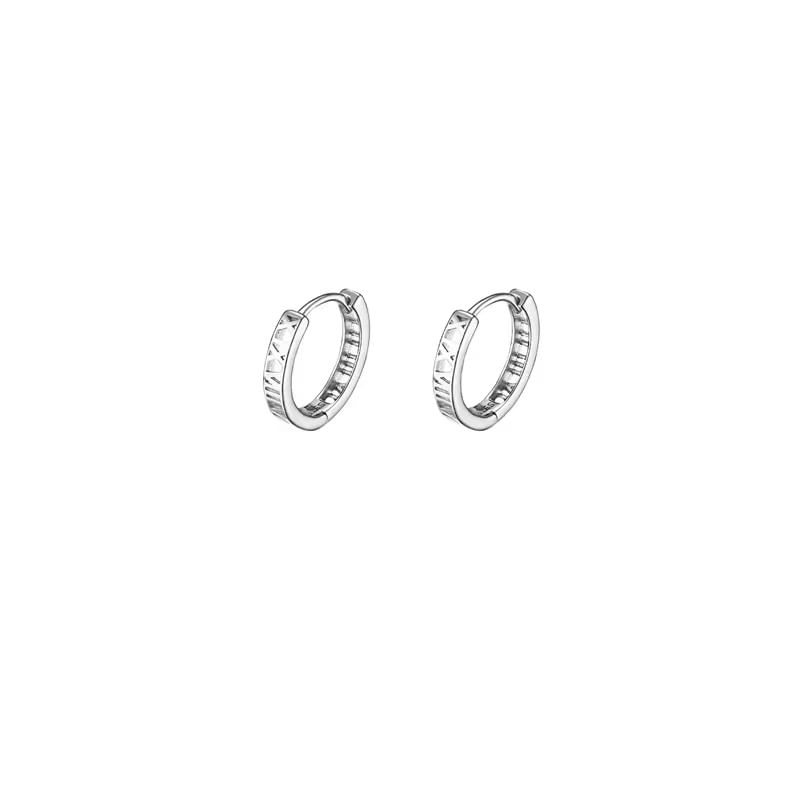 Earring Alloy Numeral Hoop Roman