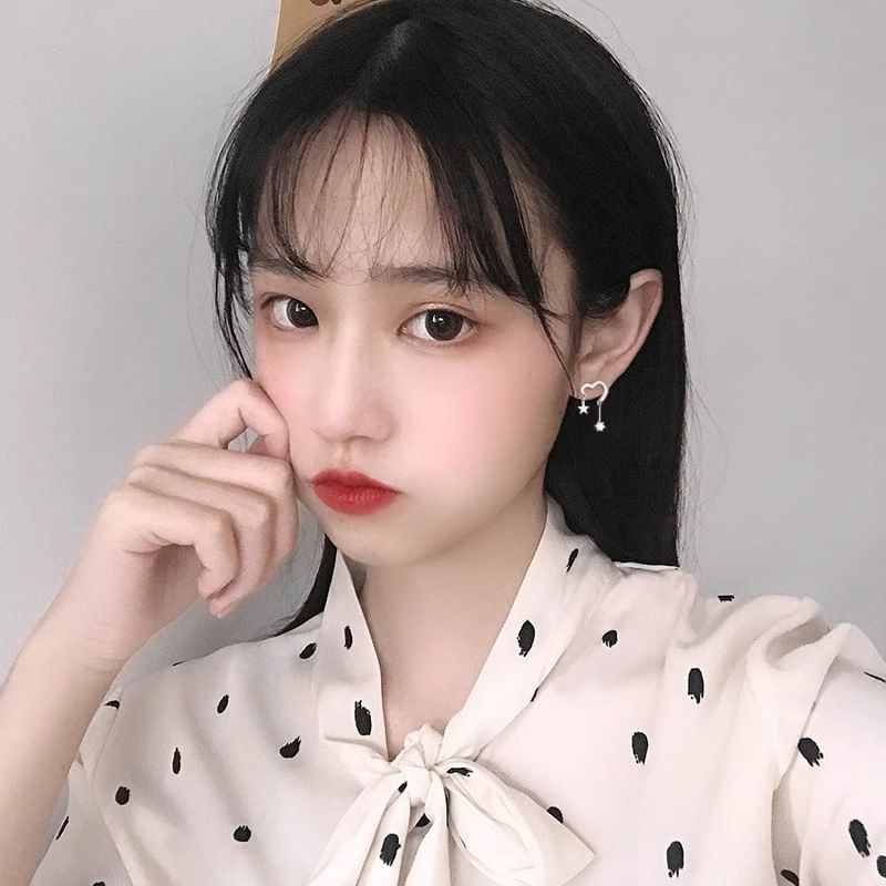 Alloy Earring Heart Star Drop