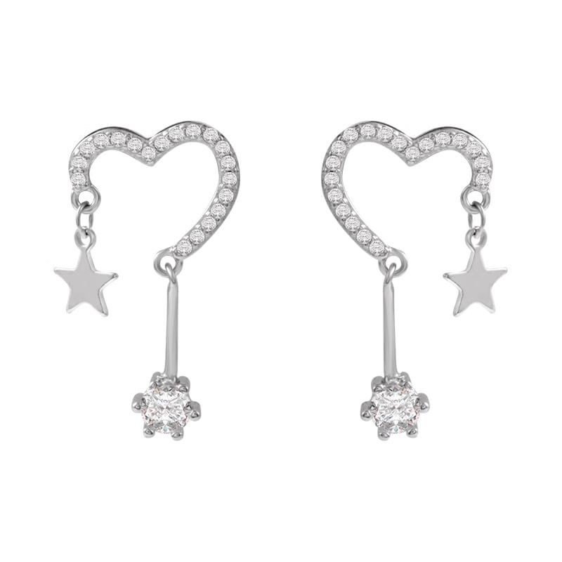 Alloy Earring Heart Star Drop