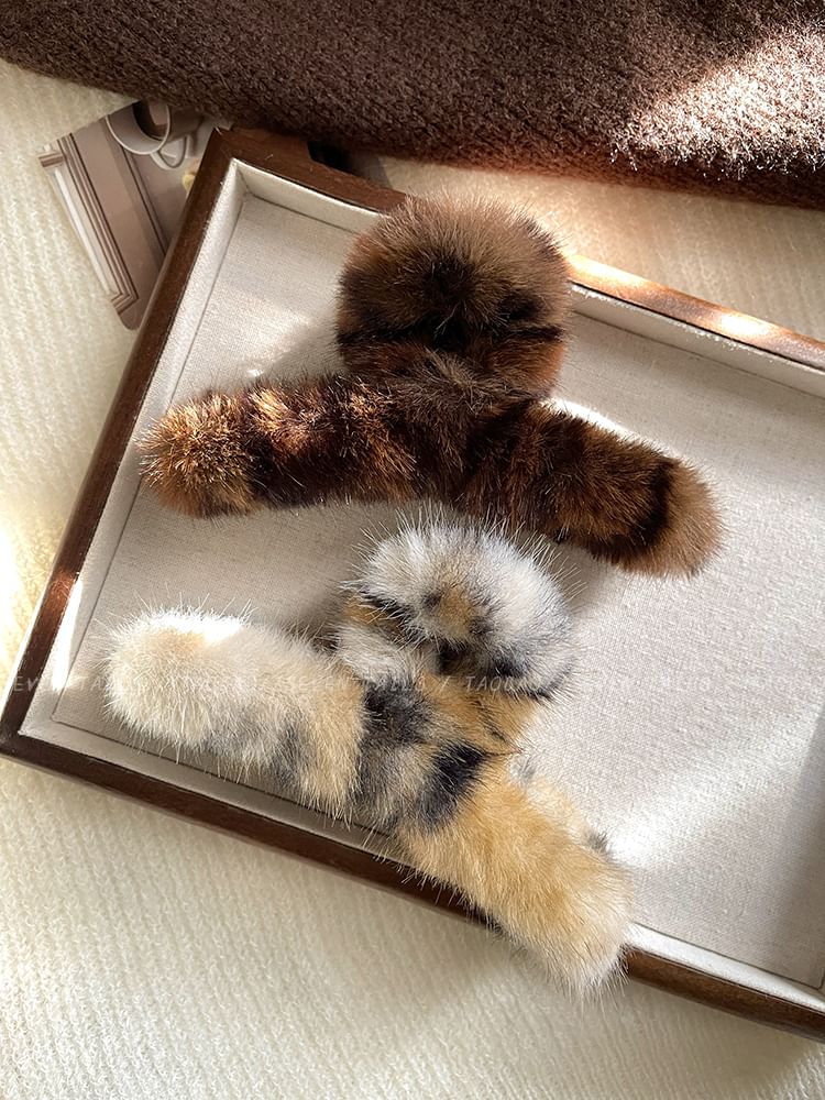 Leopard Claw Patterned Hair Faux Fur