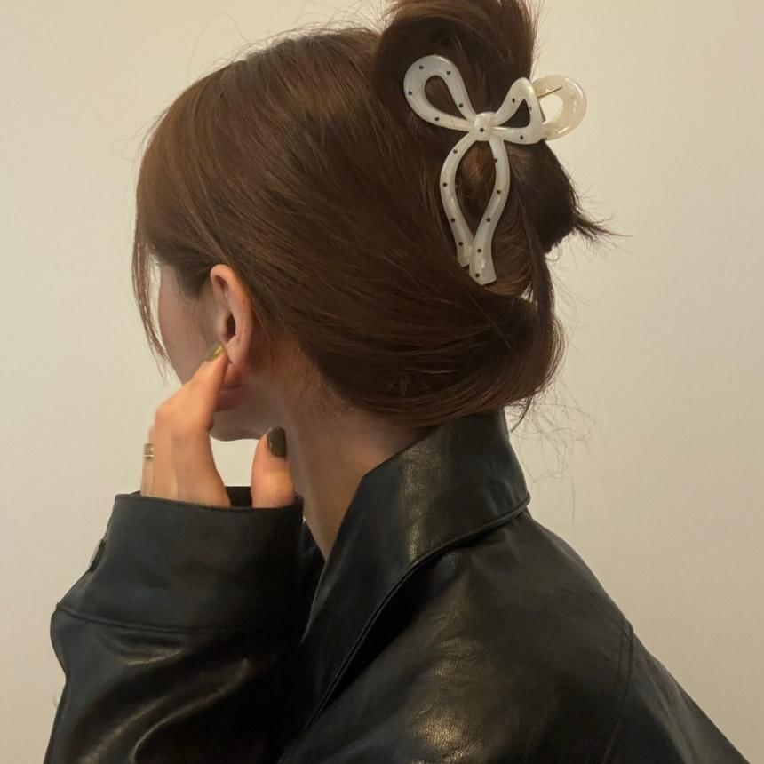 Claw Dot Hair Polka Bow